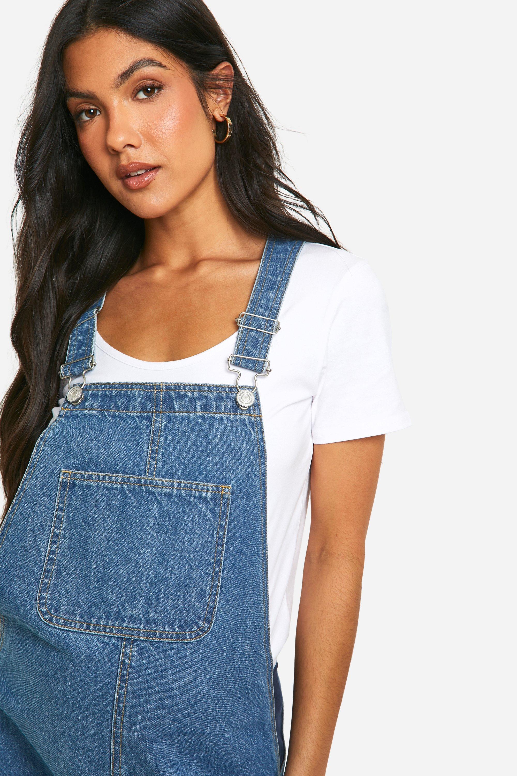 Denim maternity pinafore dress best sale